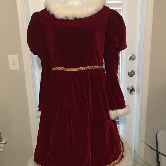 Victorian Style Christmas Dress 38 Bust 33 Waist - Picture 2 of 4